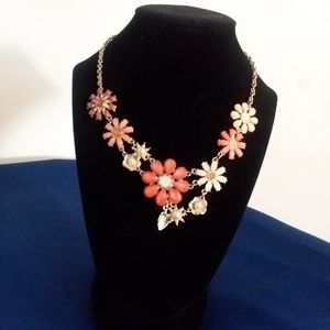 Peach & Pink Floral Necklace